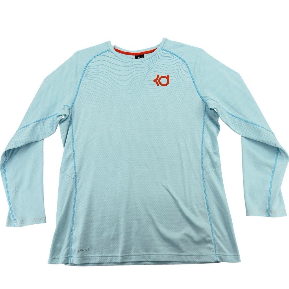 Nike KD Kevin Durant Dri-FIT Shirt Men's XL Blue Long Sleeve Basketball Training